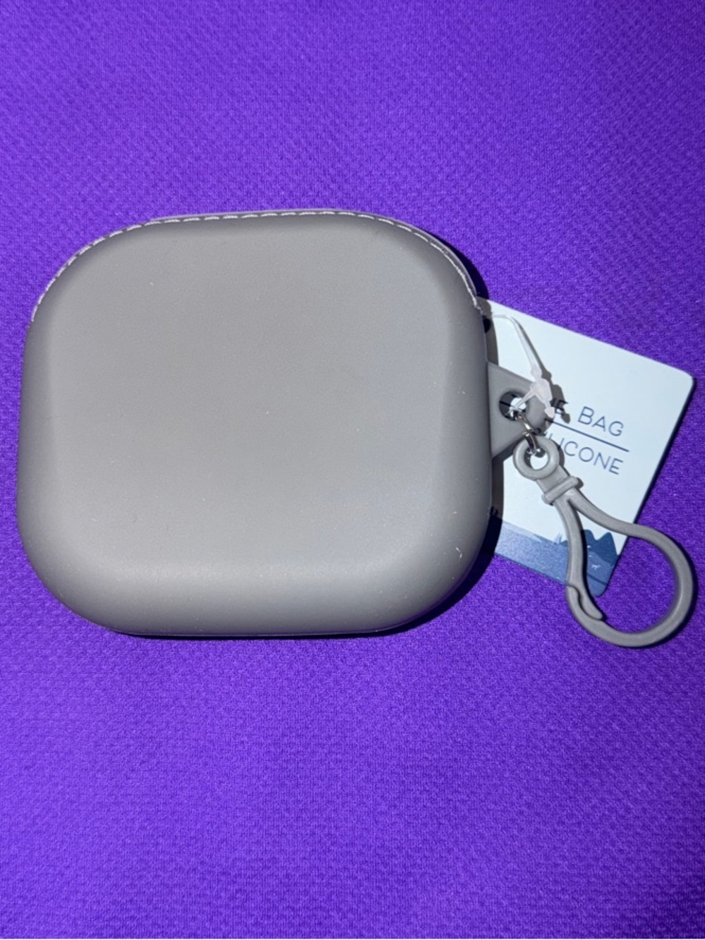 Silicone Mini Bag with Keyring - Grey